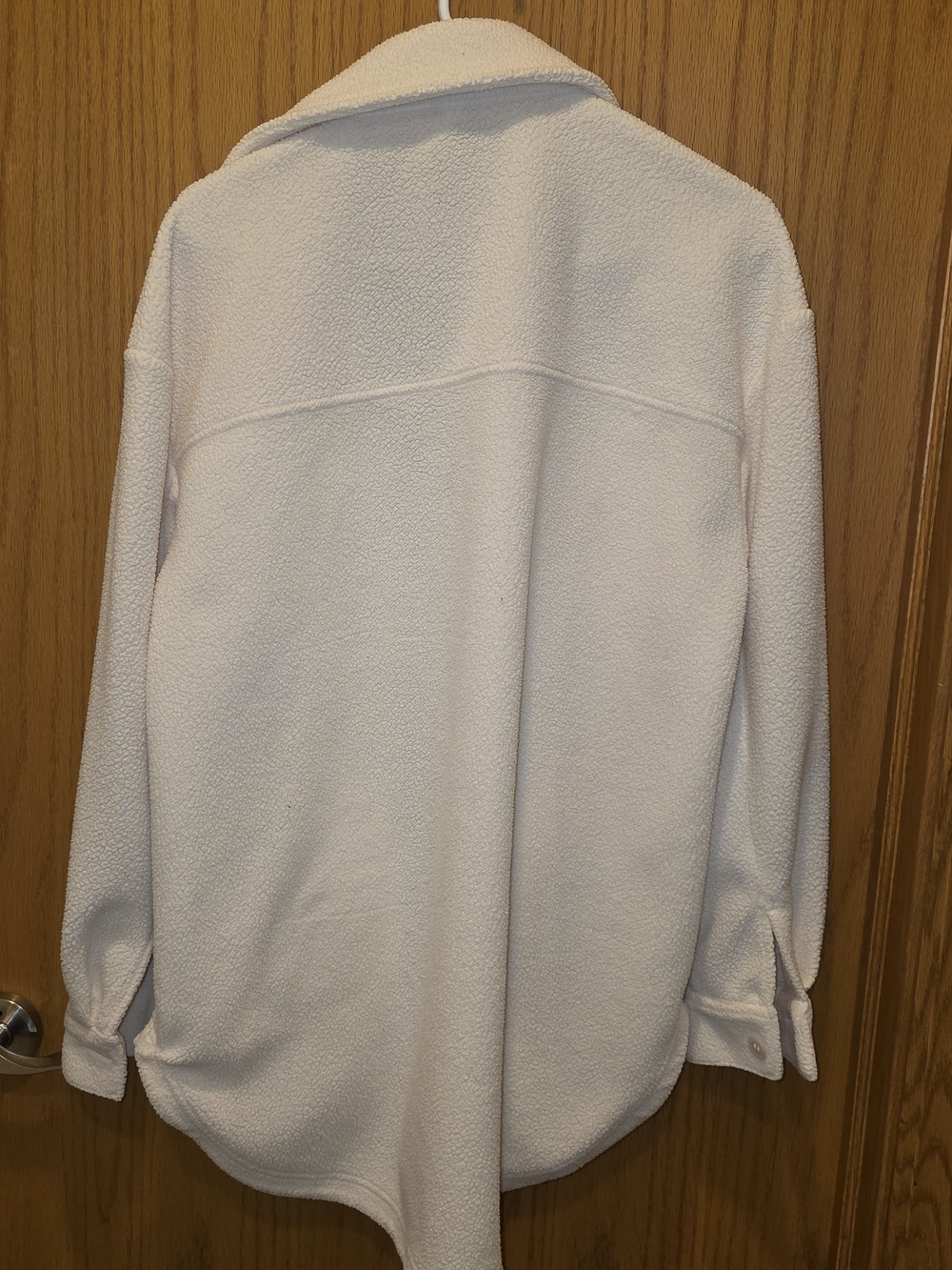 Cozy Cream Teddy Shacket with Front Pockets - Picture 2 of 4
